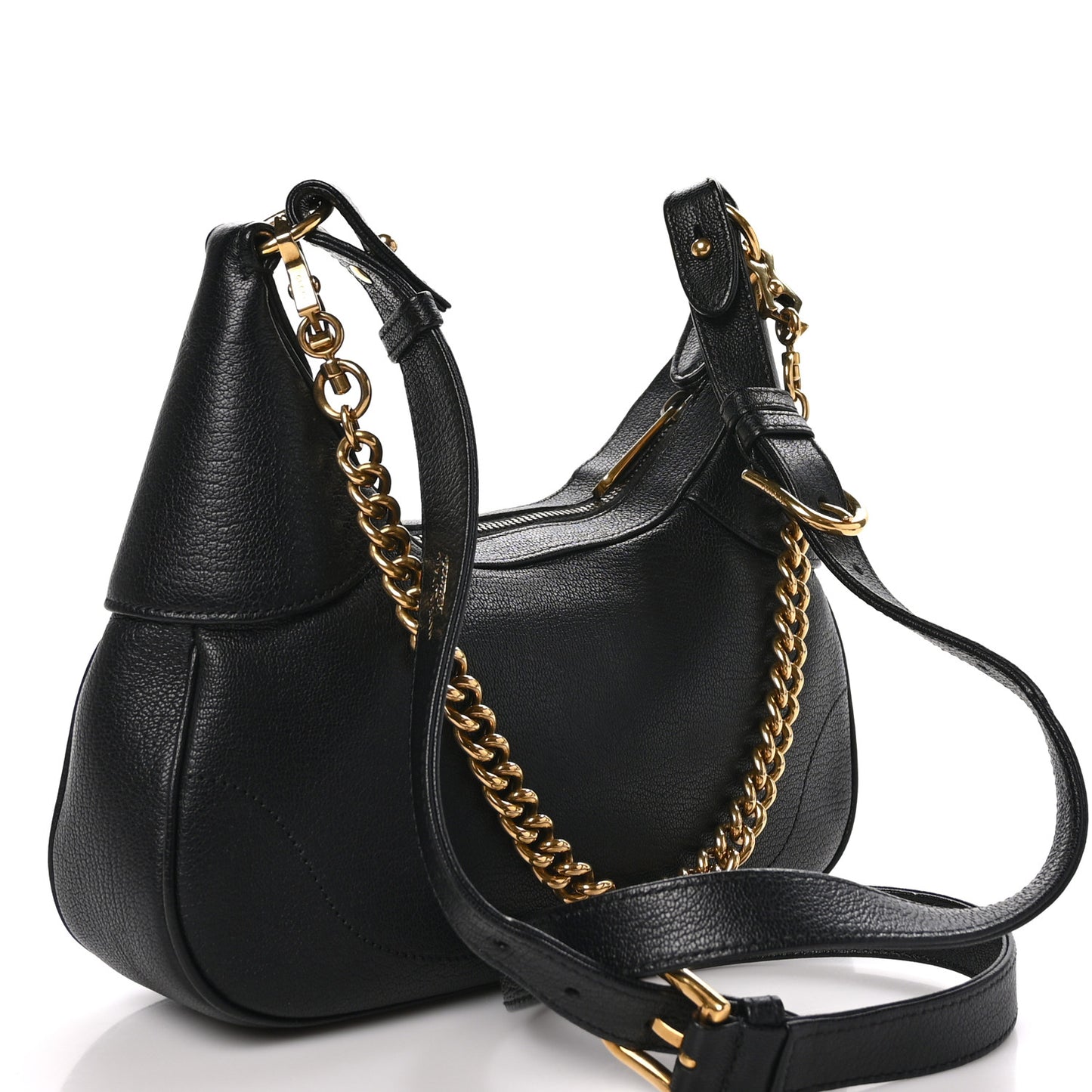 Goatskin Small Aphrodite Shoulder Bag Black