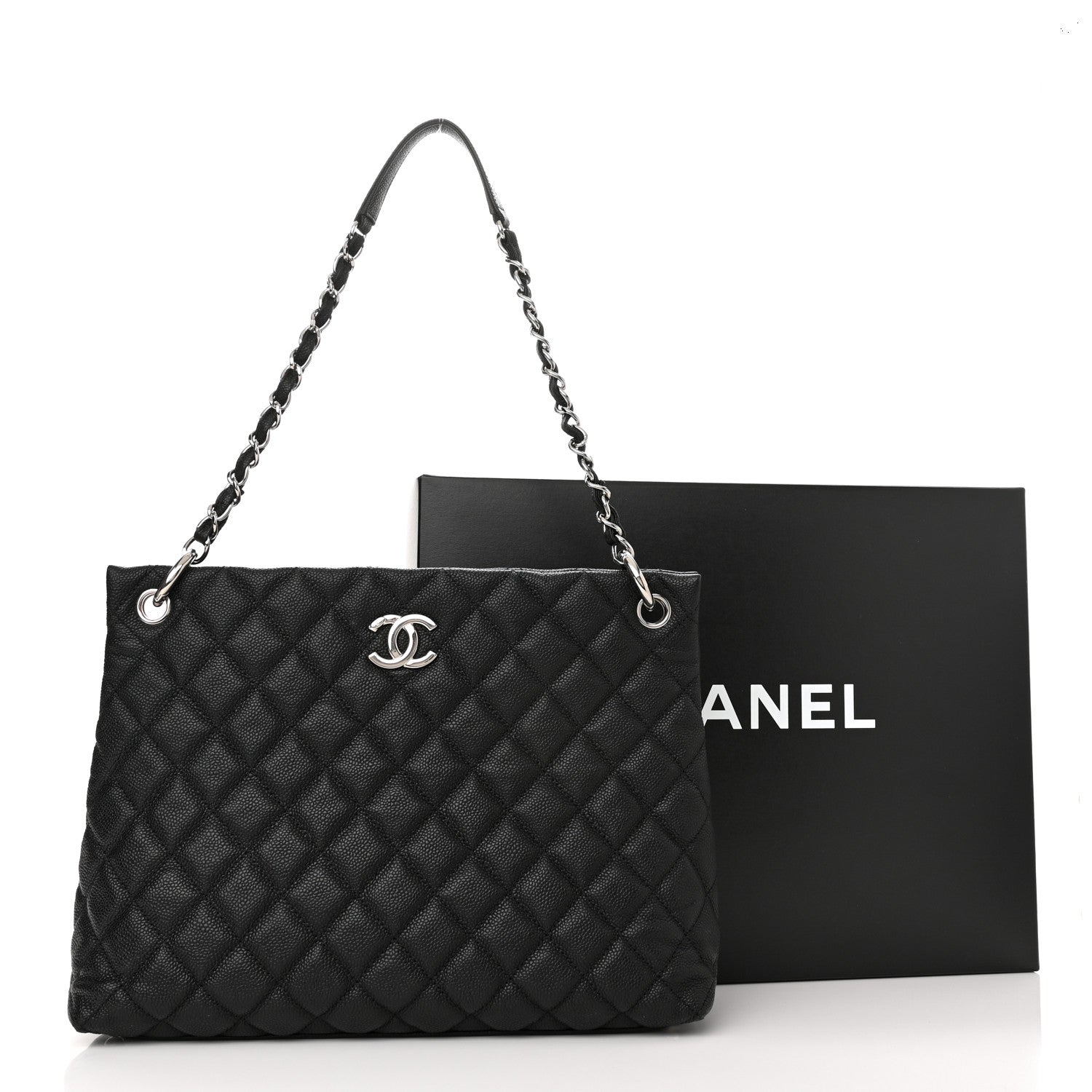 Chanel Caviar Quilted Large CC Shopping Tote Black 10 of 10