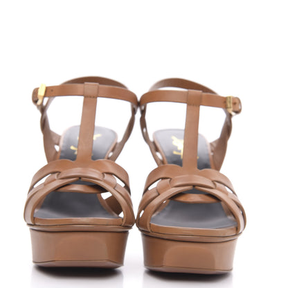 Saint Laurent Calfskin Tribute 75 Platform Sandals 36.5 Amber 2 of 11