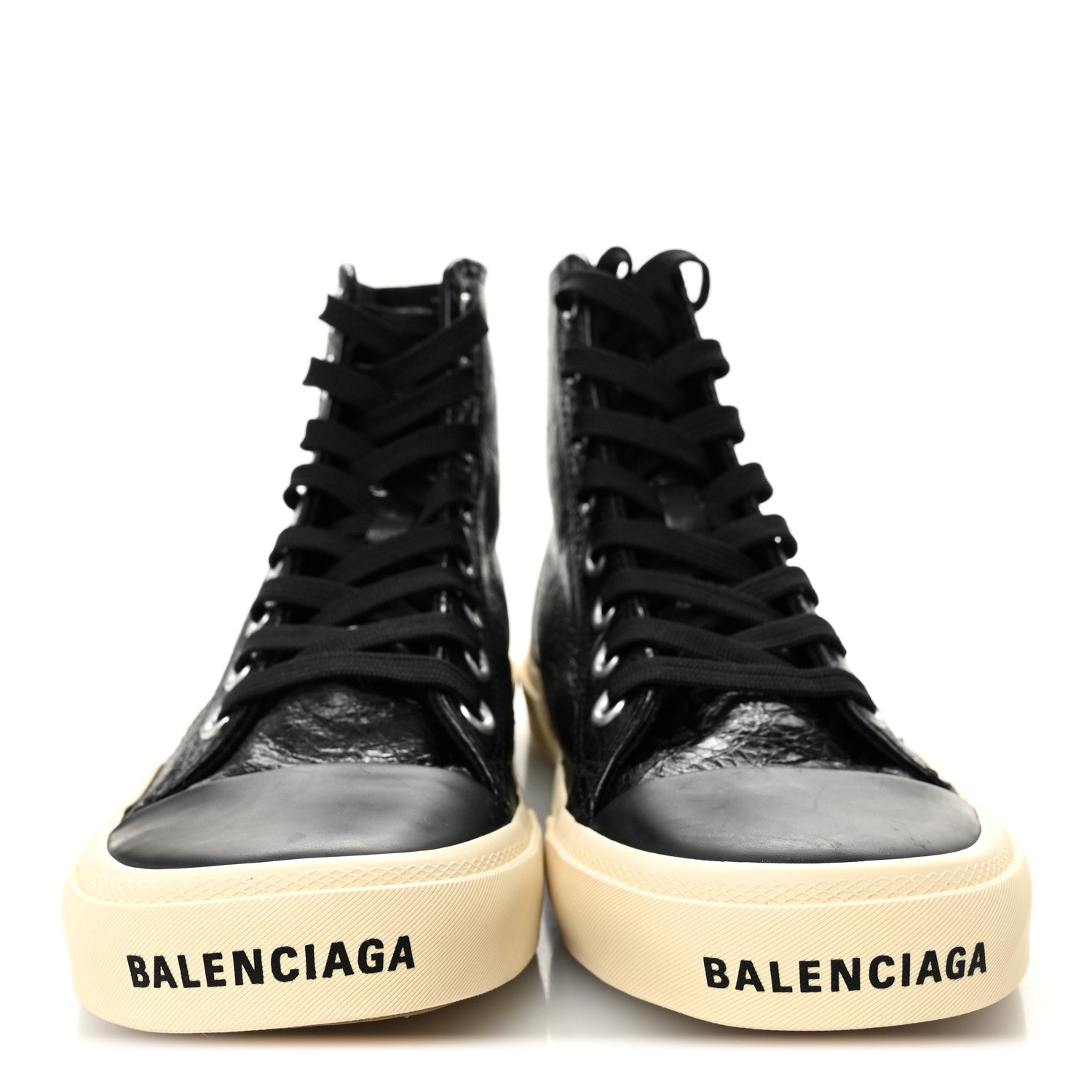 Balenciaga Agneau Arena Womens Paris High Top Sneakers 37 Black 2 of 8