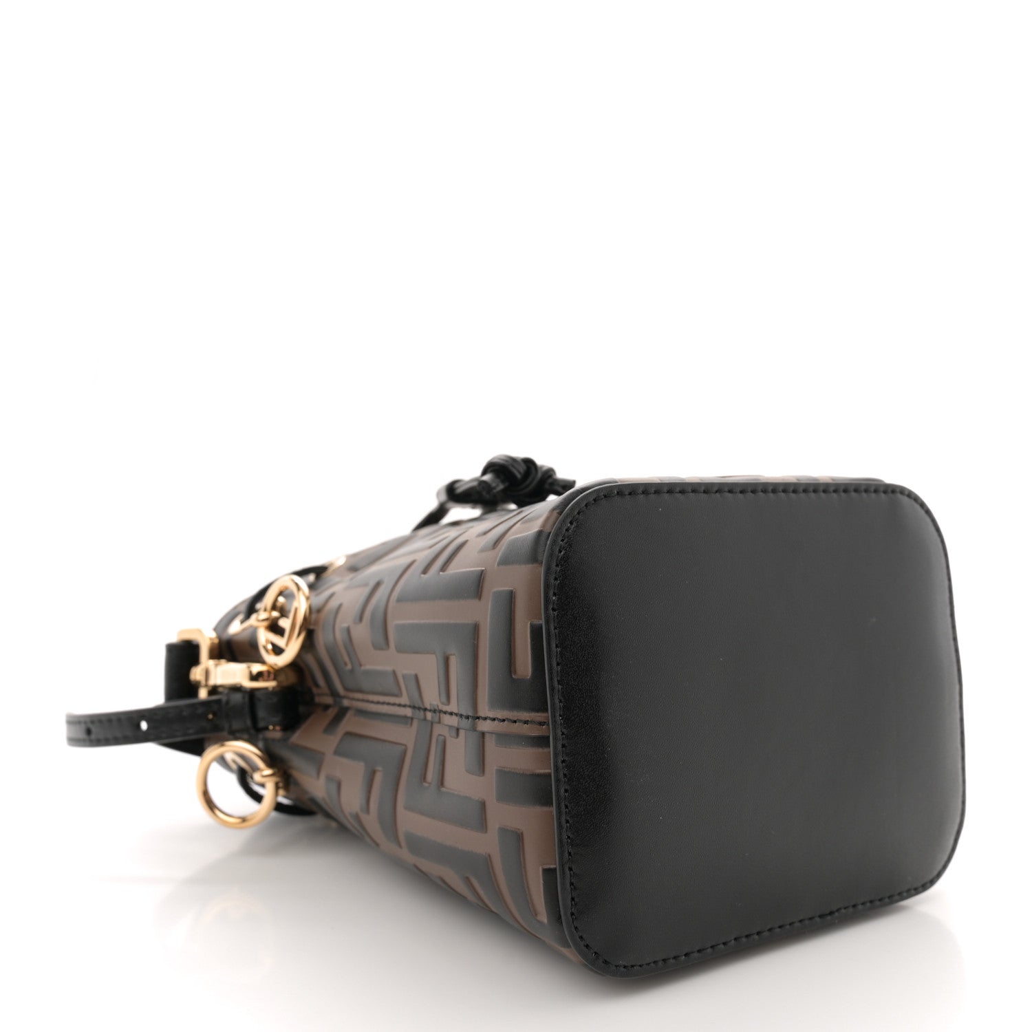 Fendi Vitello Liberty F is Fendi Bi-Color FF 1974 Embossed Mini Mon Tresor Bucket Bag Maya Black 4 of 10
