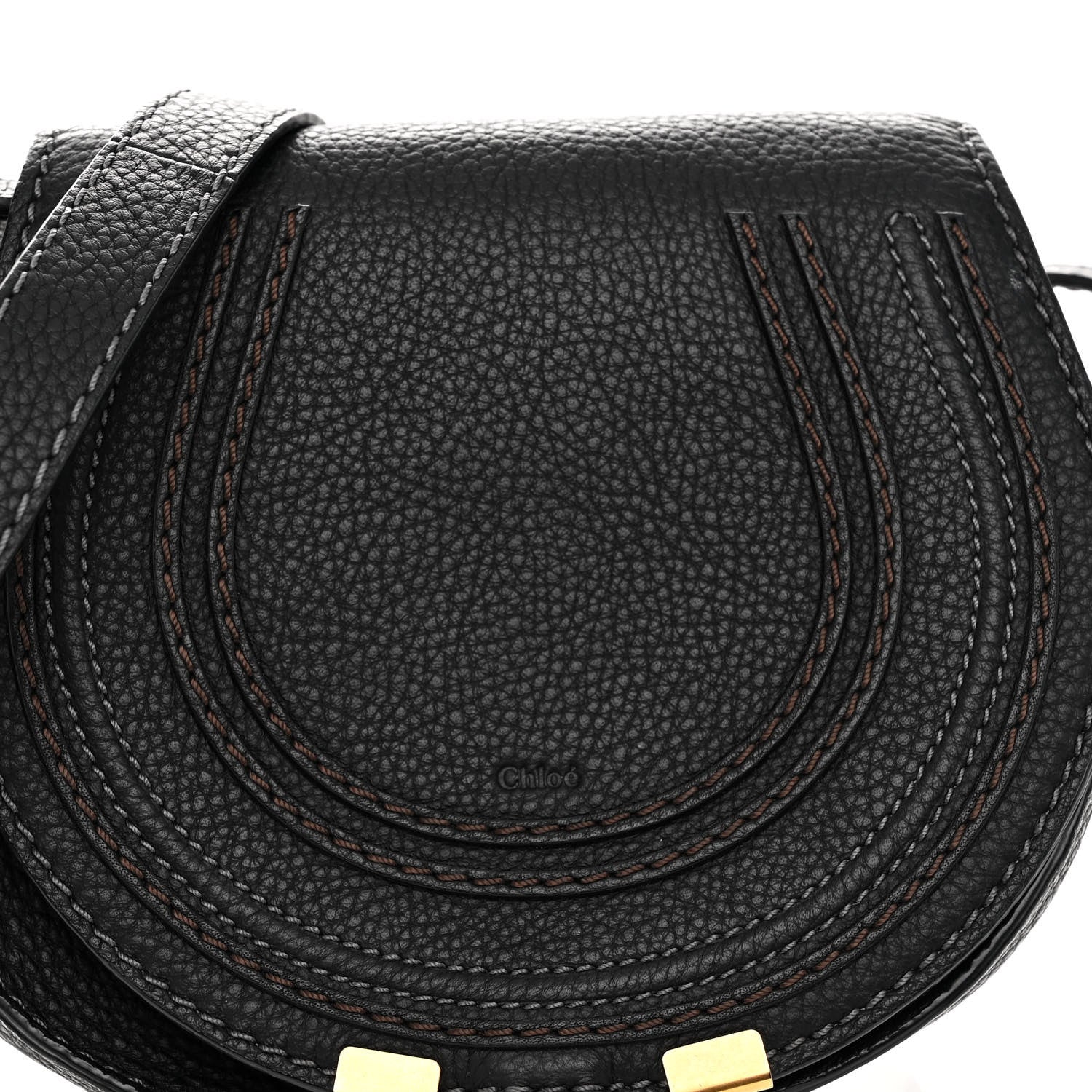 Chloe Grained Calfskin Small Marcie Saddle Bag Black 7 of 9