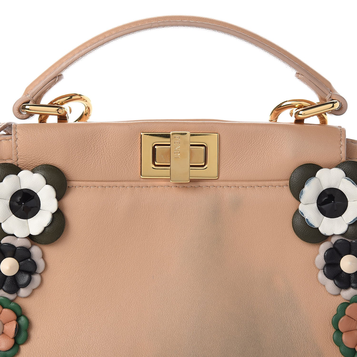 Fendi Nappa Flowerland Mini Peekaboo Iconic Satchel 12 of 14