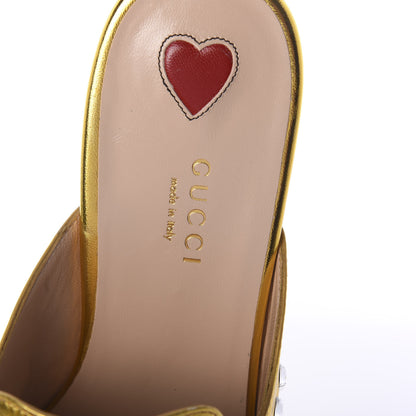 Gucci Metallic Nappa Crystal Womens Princetown Slippers 38 Gold 5 of 7