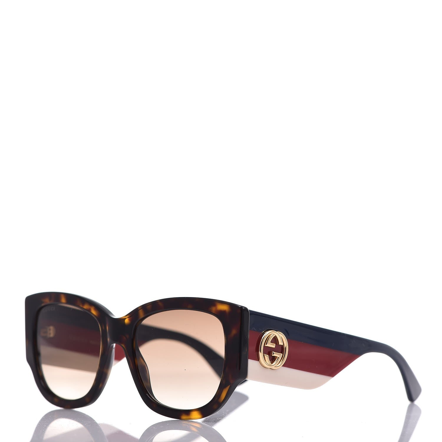 Gucci Acetate Web Oversized Frame Rectangle Sunglasses GG0276S Tortoiseshell 1 of 10