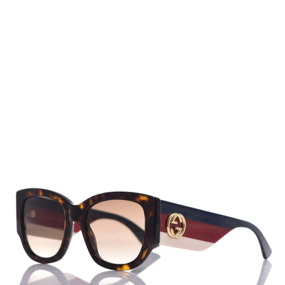 Gucci Acetate Web Oversized Frame Rectangle Sunglasses GG0276S Tortoiseshell 1 of 10