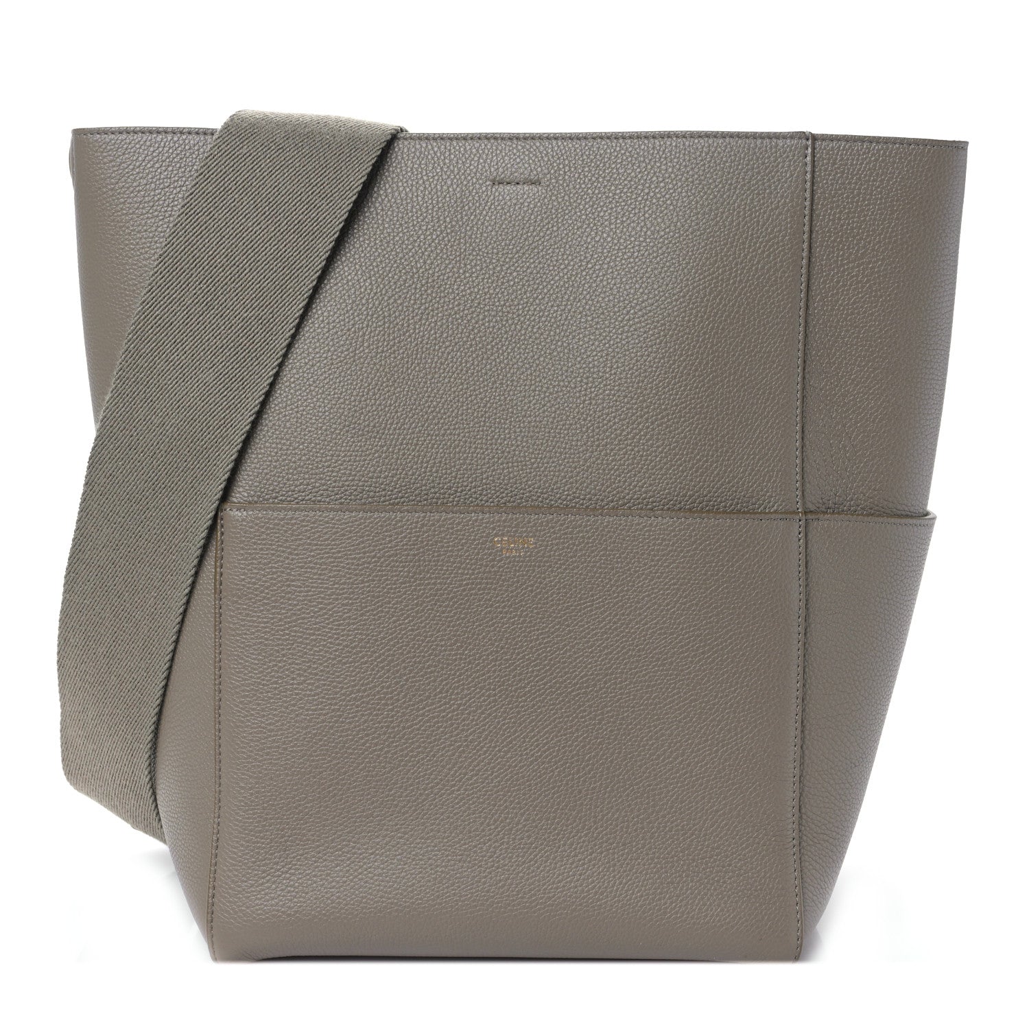 Celine Soft Grained Calfskin Sangle Bucket Bag Taupe 1 of 9