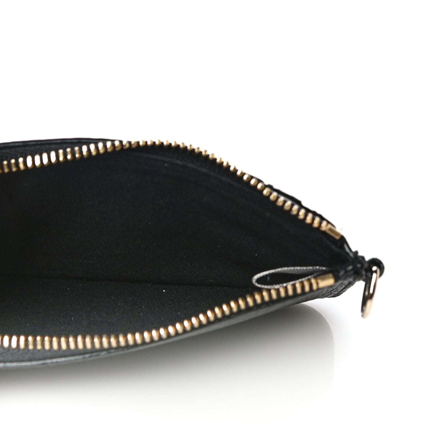Calfskin Logo Embossed Card Holder On Chain Black
