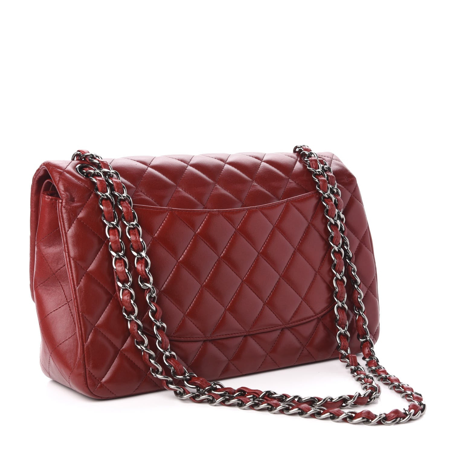 Chanel Lambskin Quilted Jumbo Double Flap Red 3 of 14