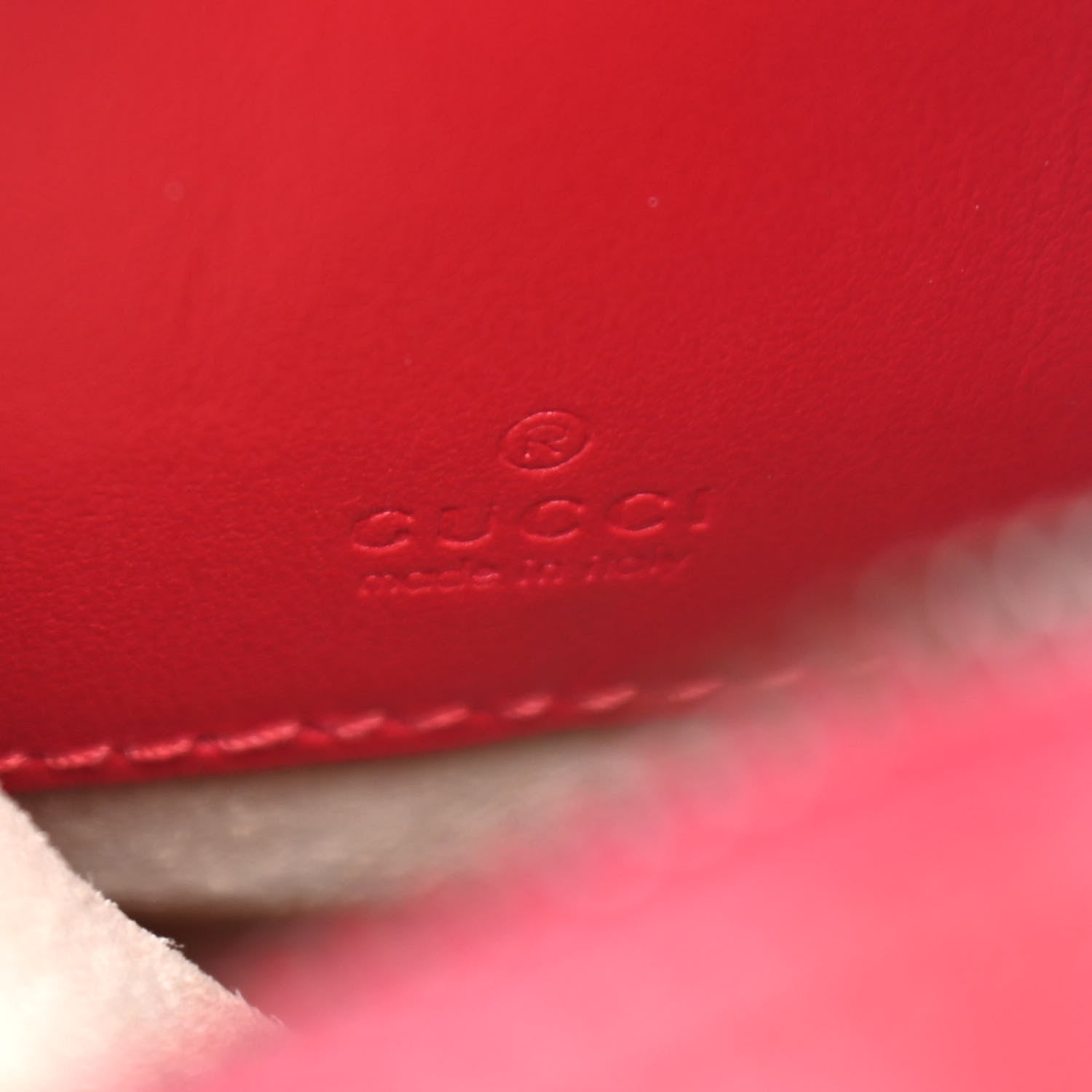 Gucci Calfskin Matelasse Mini GG Marmont Crossbody Bag Hibiscus Red 7 of 9