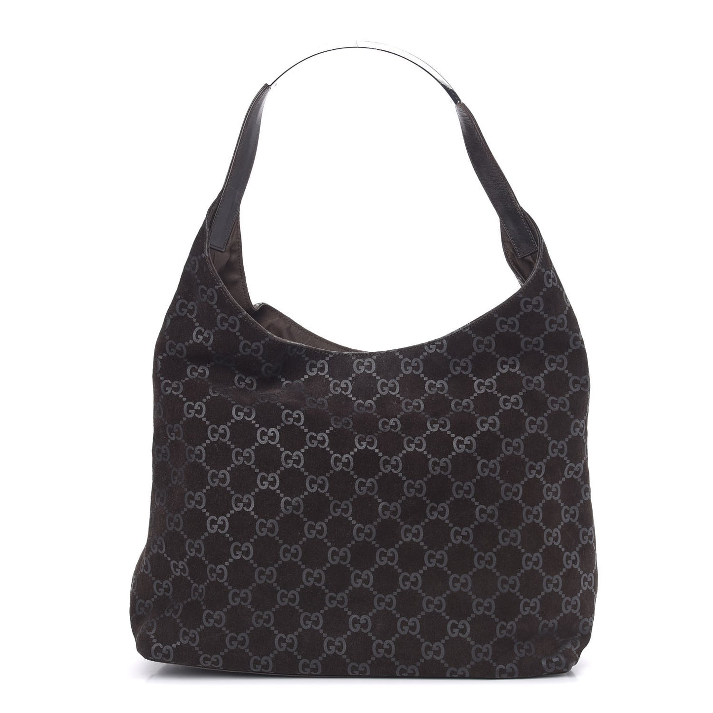 Suede Monogram Hobo Dark Brown