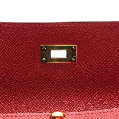 Hermes Epsom Kelly Longue Wallet Rouge Casaque 10 of 12