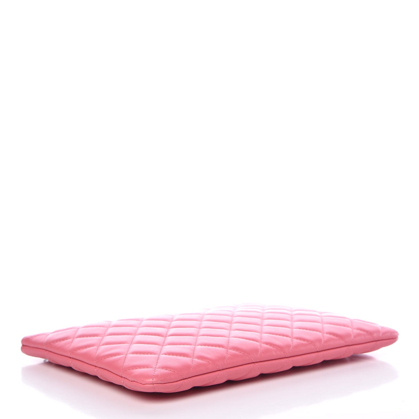 Lambskin Quilted Medium Casino Beauty CC Cosmetic Case Fuchsia