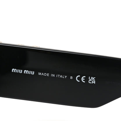 Miu Miu Acetate Rectangle Sunglasses SMU 09W Black 5 of 7