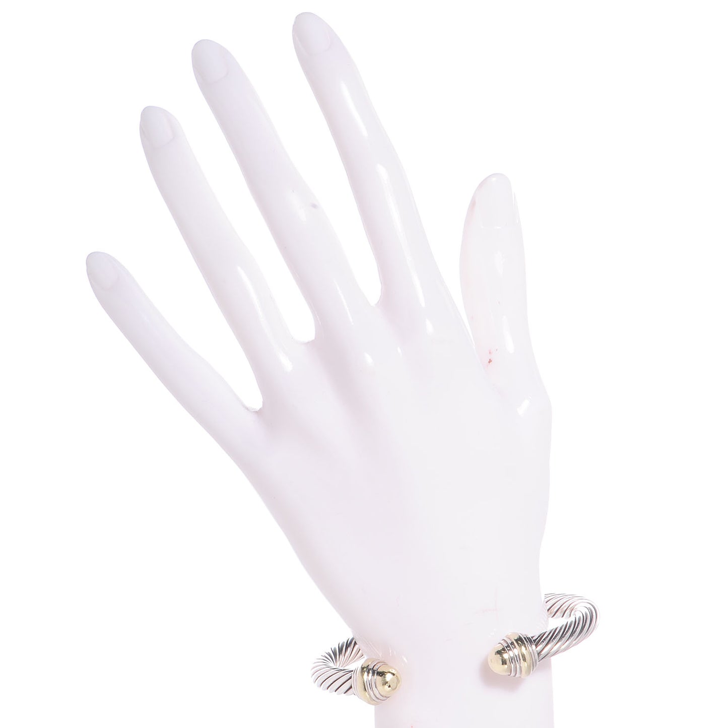 Sterling Silver 14K Yellow Gold 7mm Cable Classics Bracelet