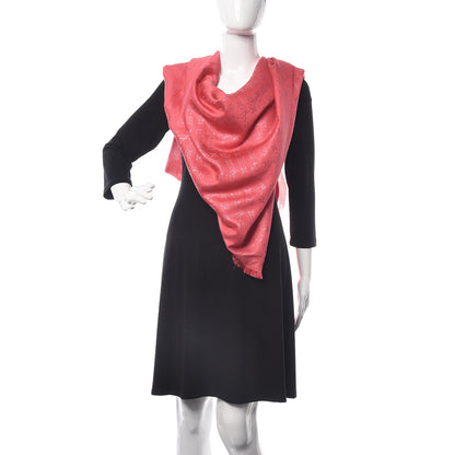 Louis Vuitton Silk Lurex Wool Monogram Shine Shawl Fuchsia 2 of 7