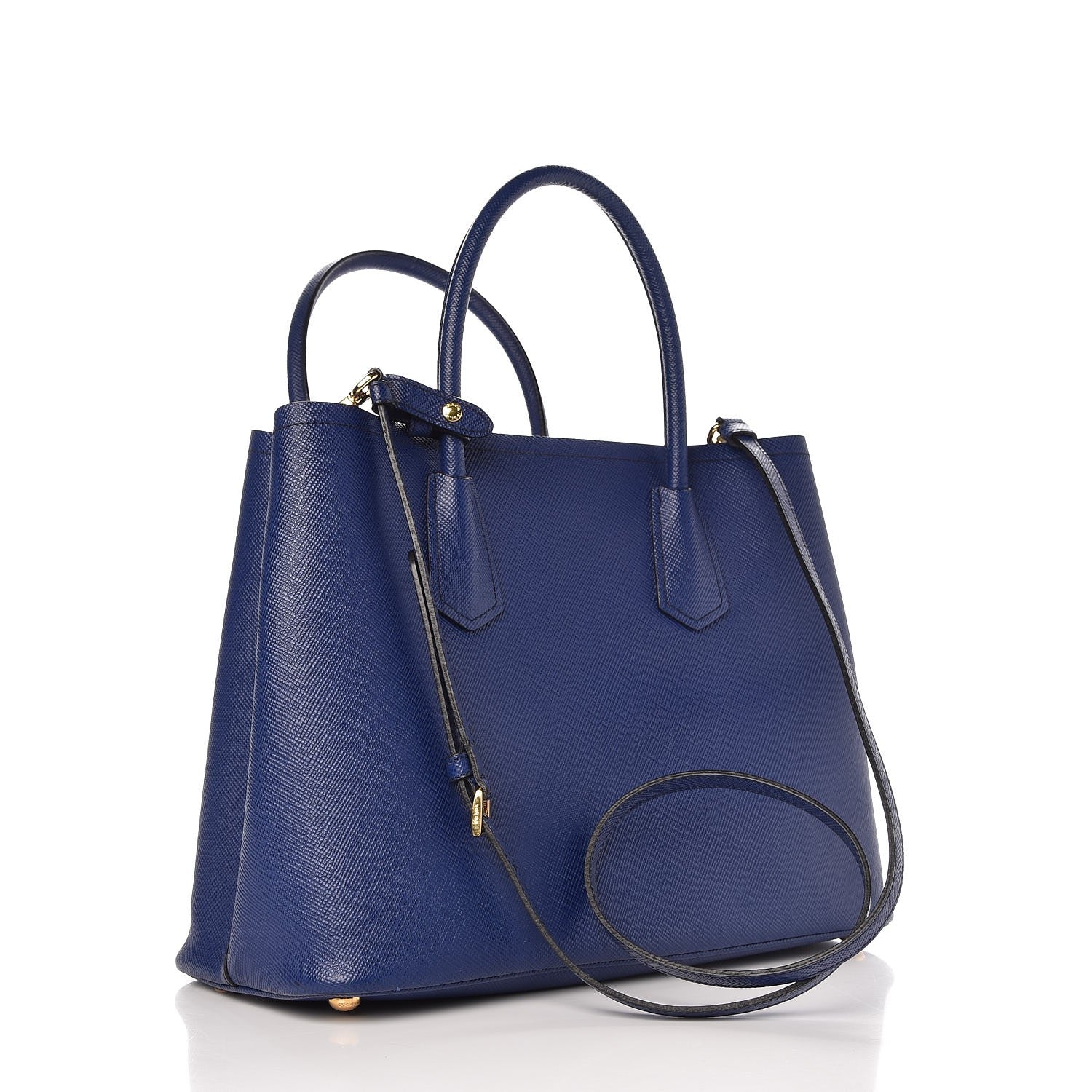 Prada Saffiano Cuir Medium Double Bag Bleuette 3 of 6