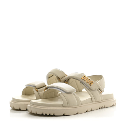 Christian Dior Lambskin Dioract 10mm Sandals 39 Off White 3 of 10