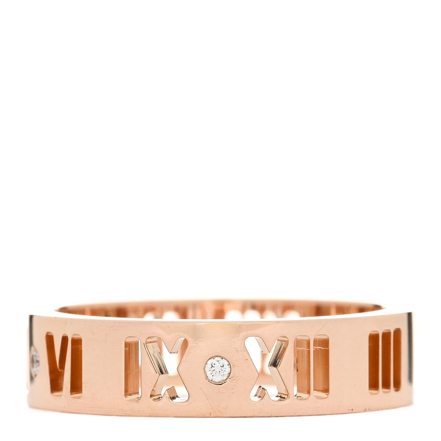 18K Rose Gold Diamond Wide Atlas Pierced Ring 54 6.75