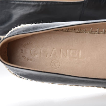 Chanel Lambskin CC Espadrilles 37 Black 6 of 9