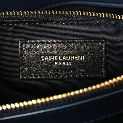 Saint Laurent Suede Calfskin Y Quilted Monogram Medium Loulou Chain Satchel Blue 6 of 10