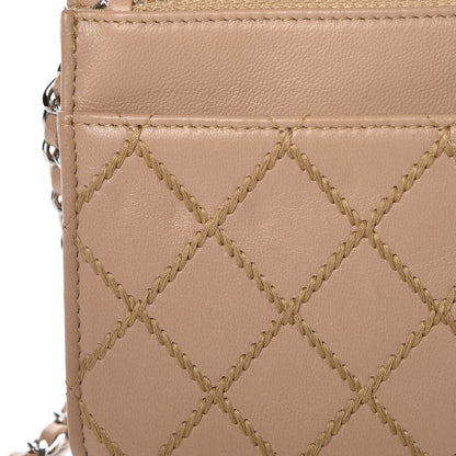 Chanel Calfskin Diamond Stitch Wallet On Chain WOC Beige 10 of 10