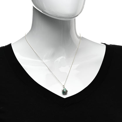 Tiffany Sterling Silver Enamel Gift Box Cupcake Charm Necklace Blue 2 of 4