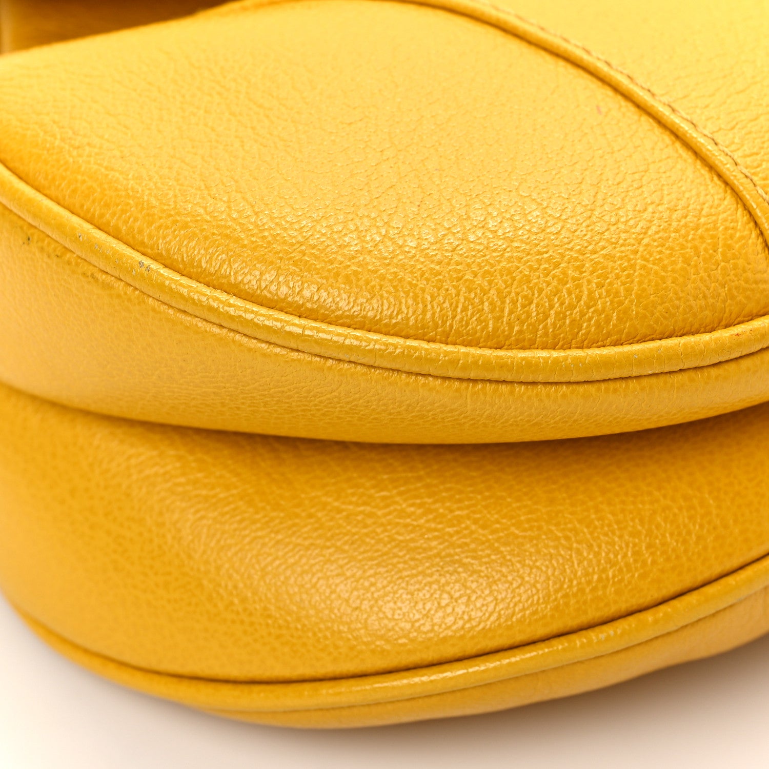Christian Dior Grained Calfskin Saddle Bag Dark Yellow 8 of 12