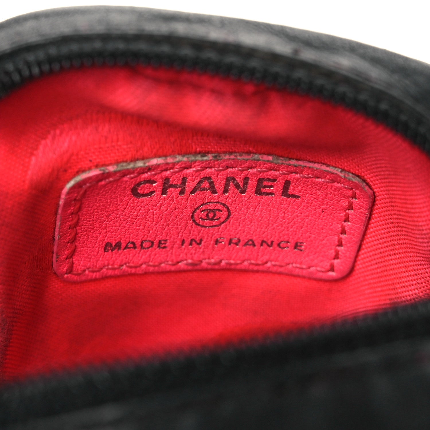 Chanel Calfskin Quilted Cambon Zip Around Cosmetic Pouch Black 6 of 11