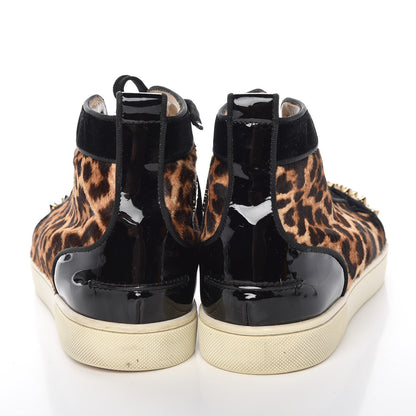Christian Louboutin Men's Pony Hair Spikes Orlato Flat Sneakers 42.5 Leopard 5 of 13
