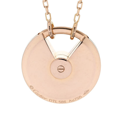 Cartier 18K Pink Gold Diamond Malachite SM Amulette de Cartier Pendant Necklace 5 of 5