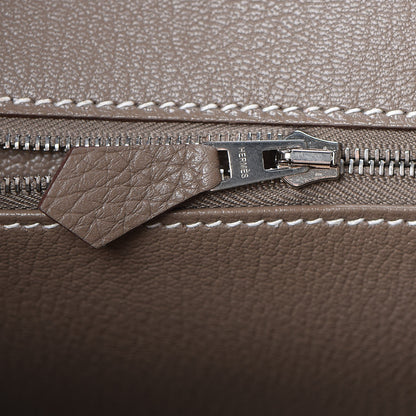 Hermes Taurillon Clemence Birkin 35 Etoupe 12 of 36
