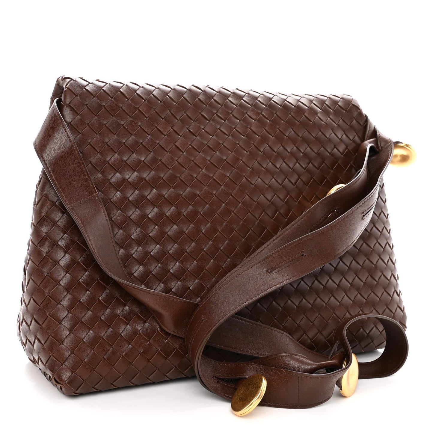 Nappa Intrecciato The Fold Crossbody Brown