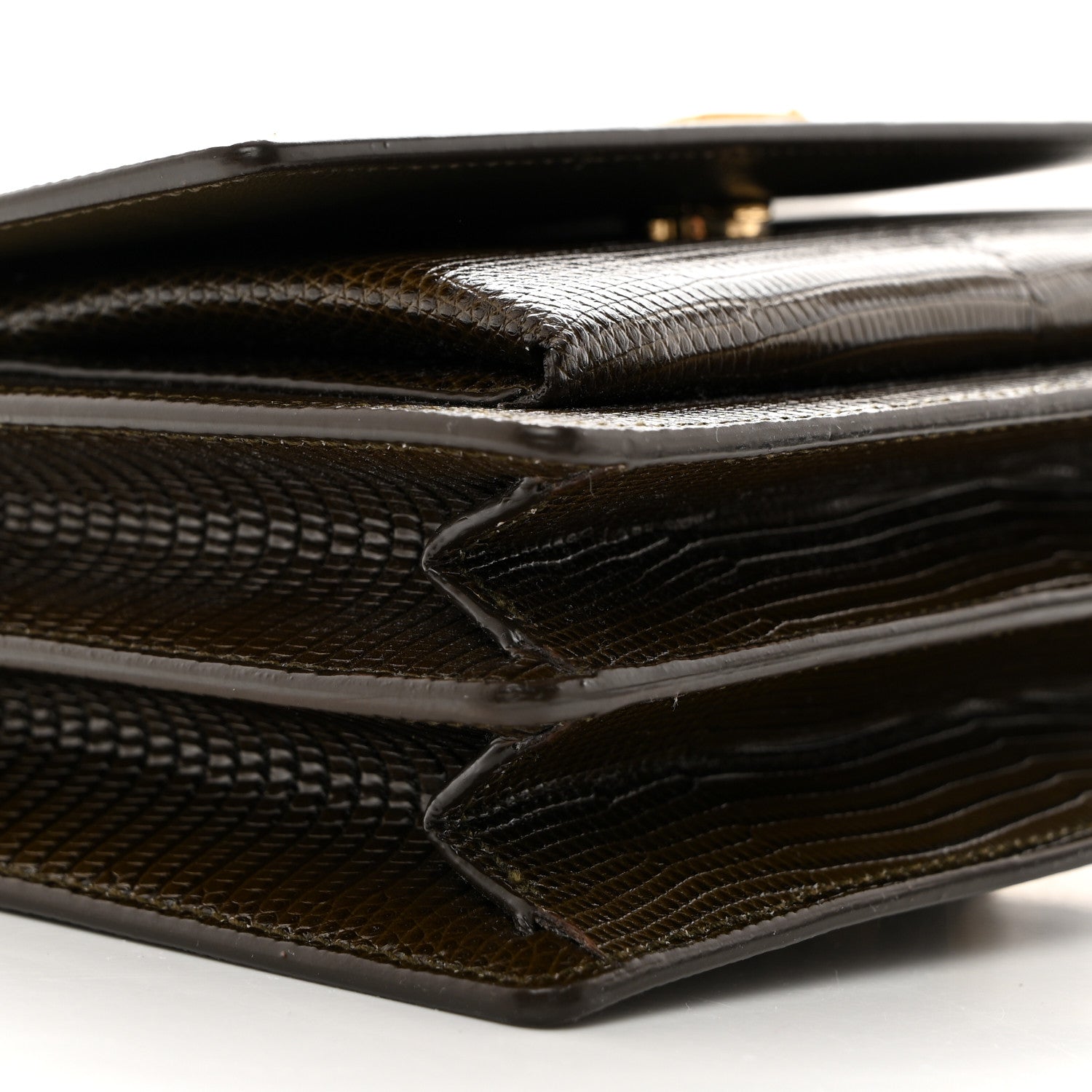 Saint Laurent Calfskin Lizard Embossed Small Monogram Sunset Dark Seaweed 10 of 11