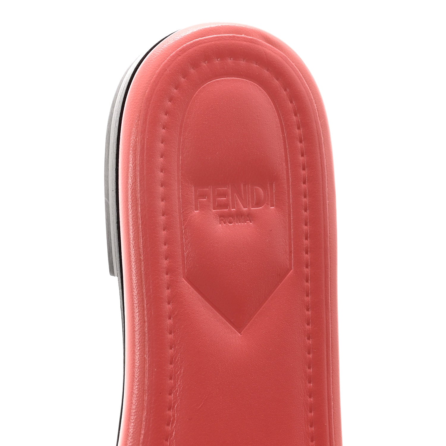 Fendi Vitello Cuoio FFold Slide Sandals 38 Bright Peach 8 of 10