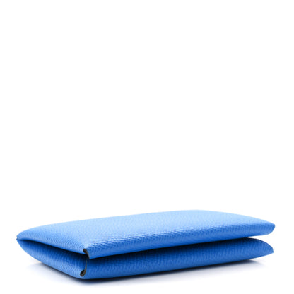 Hermes Epsom Verso Calvi Card Case Bleu Hydra Deep Blue 4 of 7