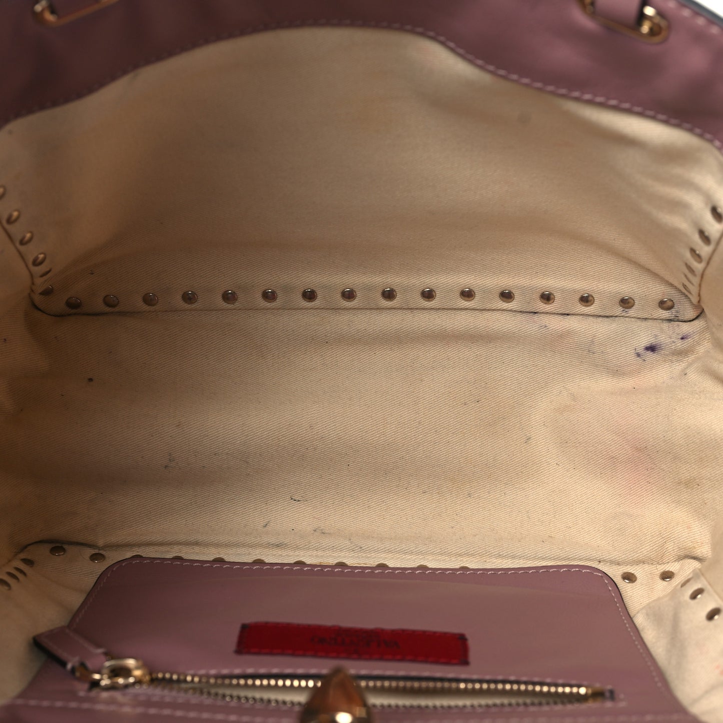 Vitello Small Rockstud Tote Lipstick