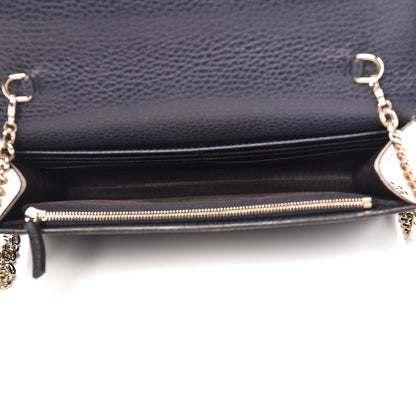Gucci Dollar Calfskin Soho Wallet On Chain Hibiscus Red Mystic White Blue 5 of 7