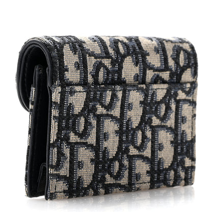 Christian Dior Oblique Saddle Card Holder Blue 3 of 8