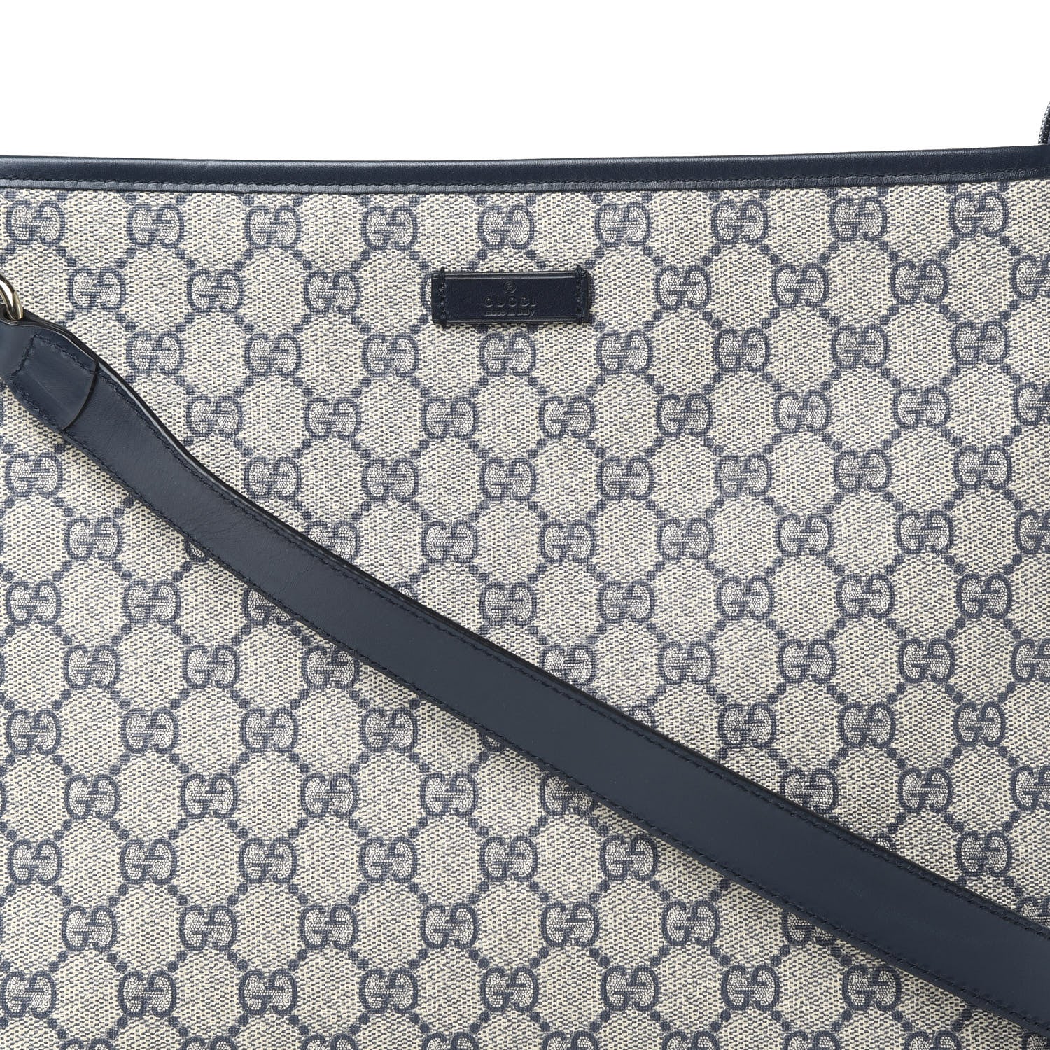 Gucci GG Plus Monogram Medium Flat Messenger Bag Navy 8 of 13