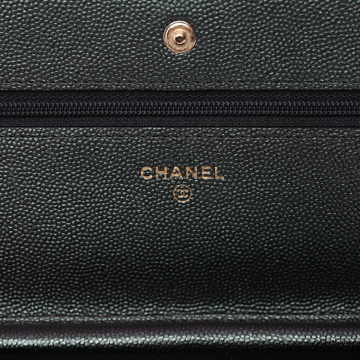 Chanel Iridescent Caviar Quilted Wallet on Chain WOC Dark Blue 6 of 11