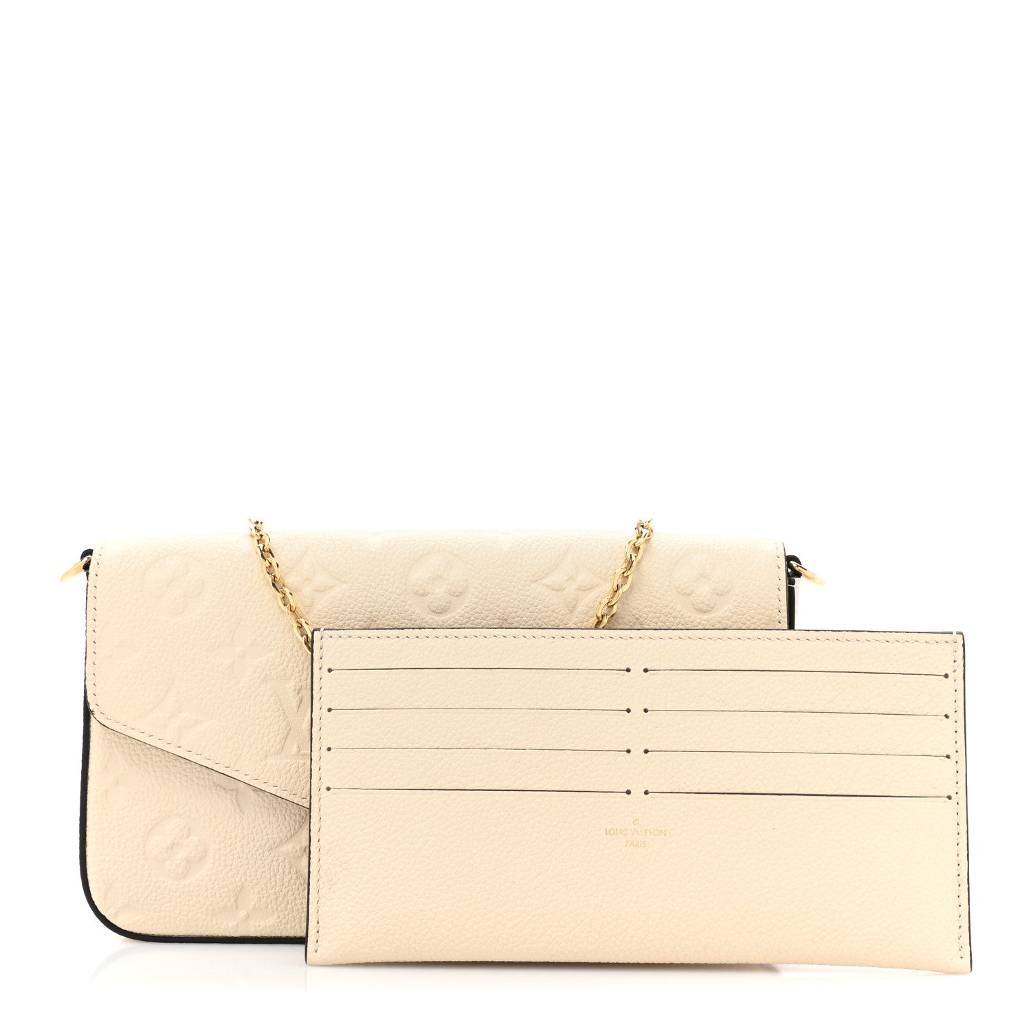 Louis Vuitton Empreinte Pochette Felicie Chain Wallet Cream 3 of 10