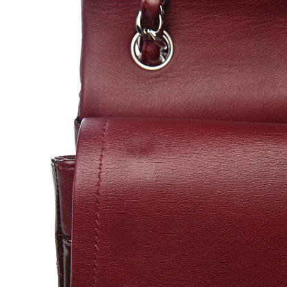 Chanel Striated Patent Quilted Jumbo Double Flap Burgundy 10 of 17