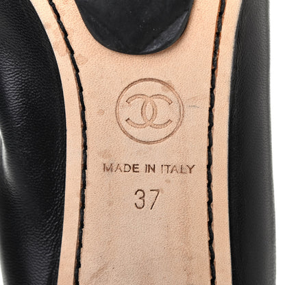 Chanel Lambskin Elastic Stretch Camellia Pumps 37 Black 6 of 12