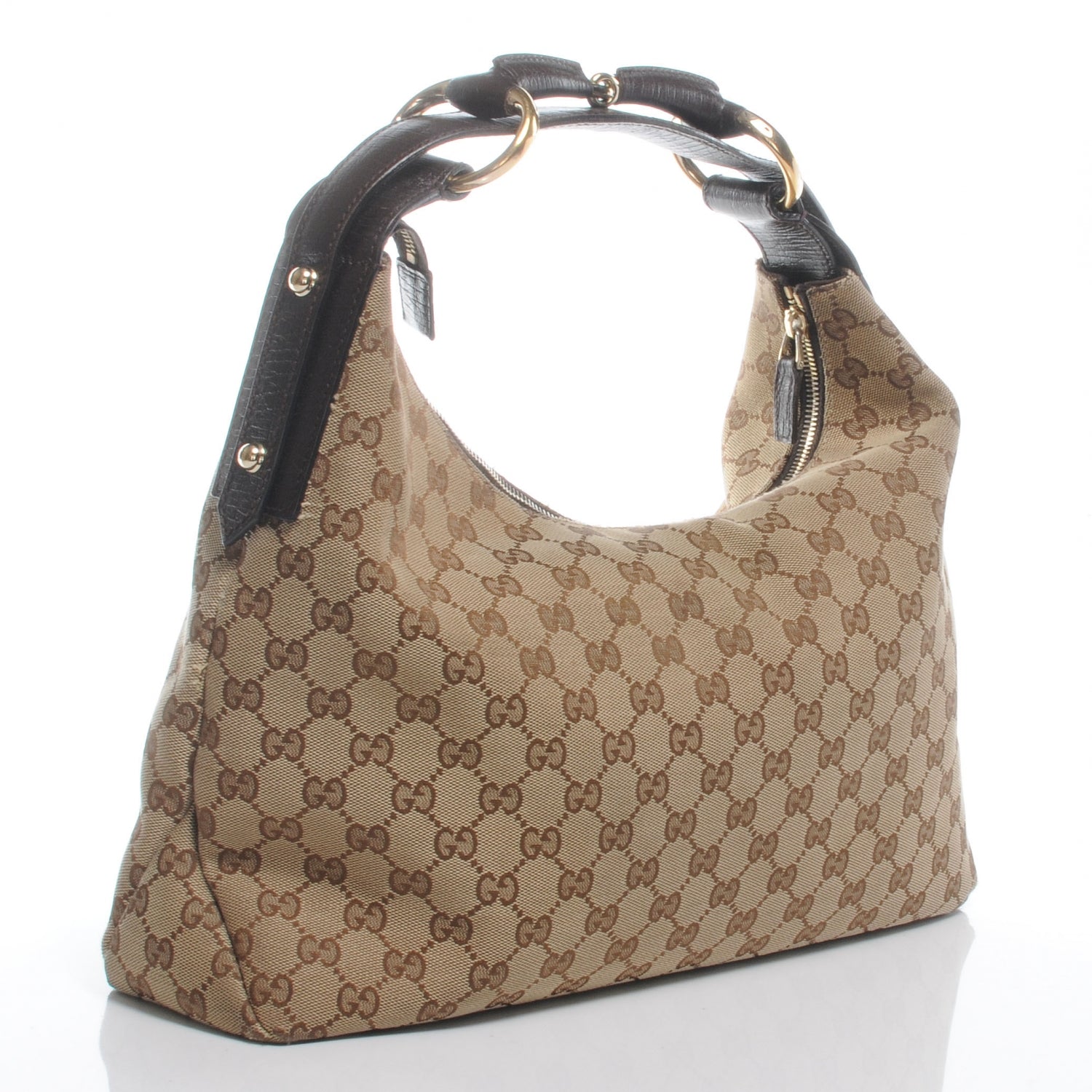 Gucci Monogram Medium Horsebit Chain Hobo Ebony 3 of 8