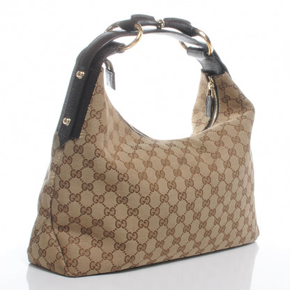 Gucci Monogram Medium Horsebit Chain Hobo Ebony 3 of 8