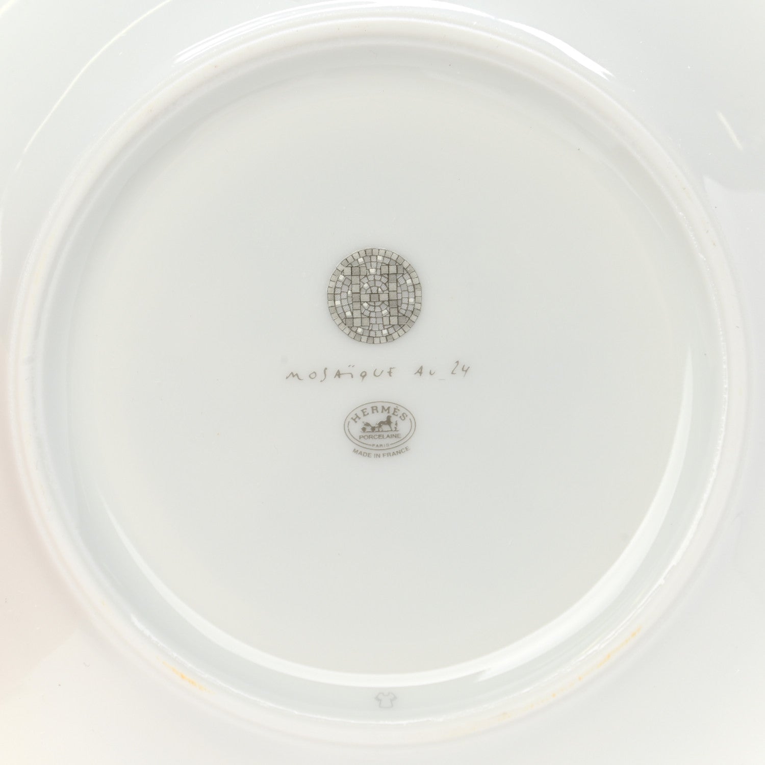 Hermes Porcelain Mosaique Au 24 Breakfast Cup And Saucer Set Of 2 Platine 6 of 11
