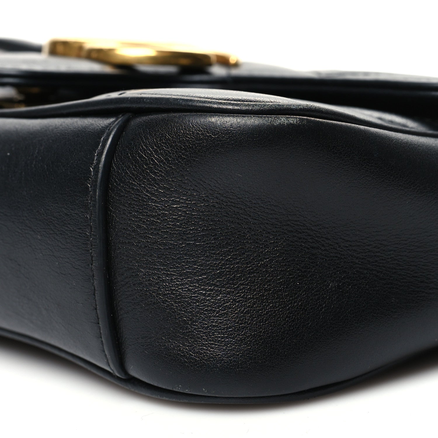 Gucci Calfskin Matelasse Mini GG Marmont Shoulder Bag Black 10 of 12