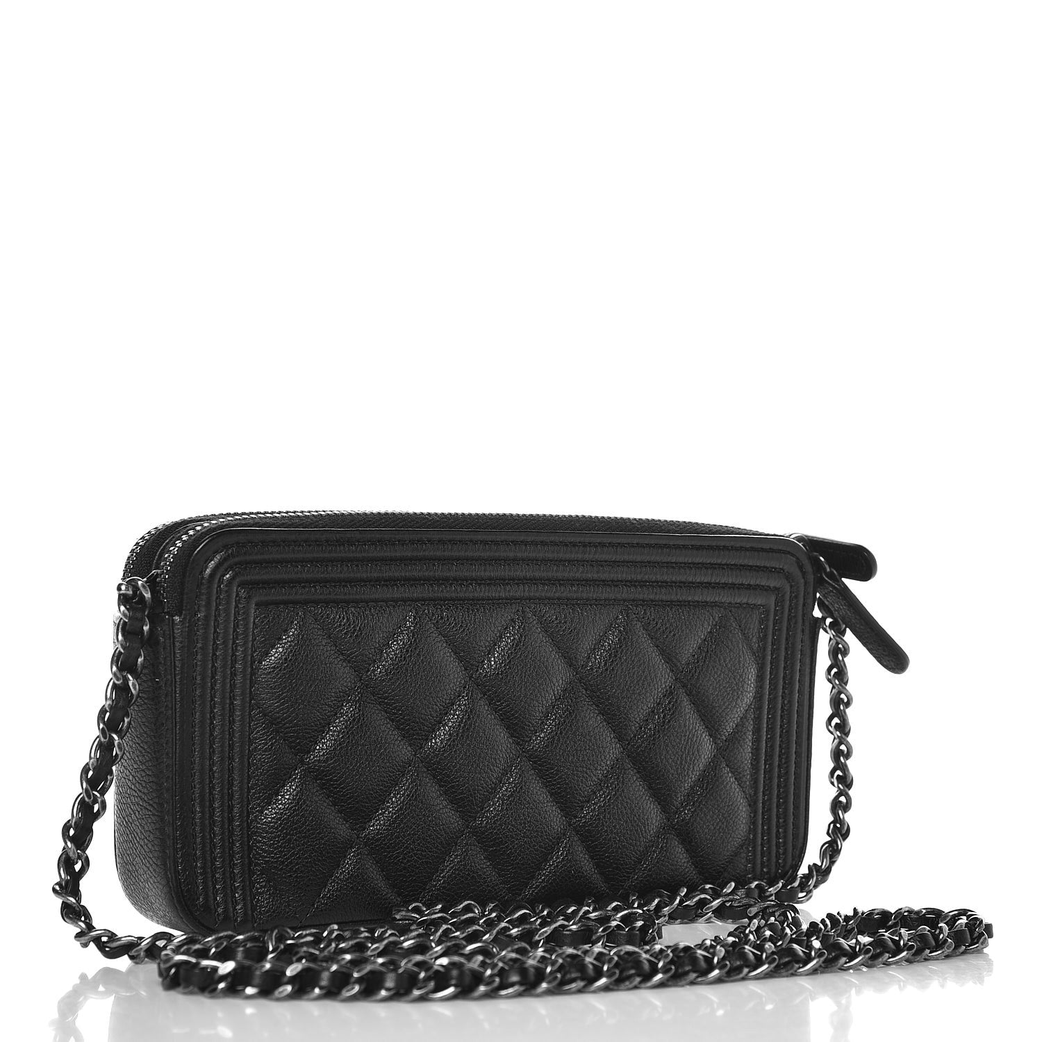 Chanel Caviar Quilted Small Boy Clutch With Chain Black 3 of 10