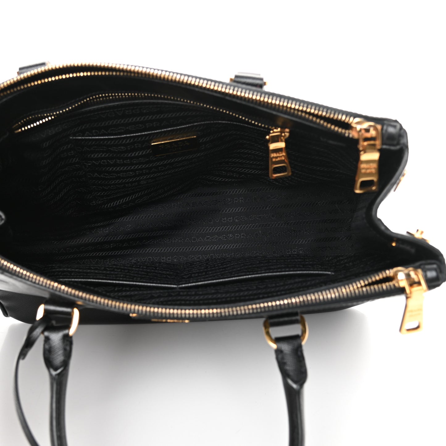 Saffiano Medium Galleria Double Zip Tote Black